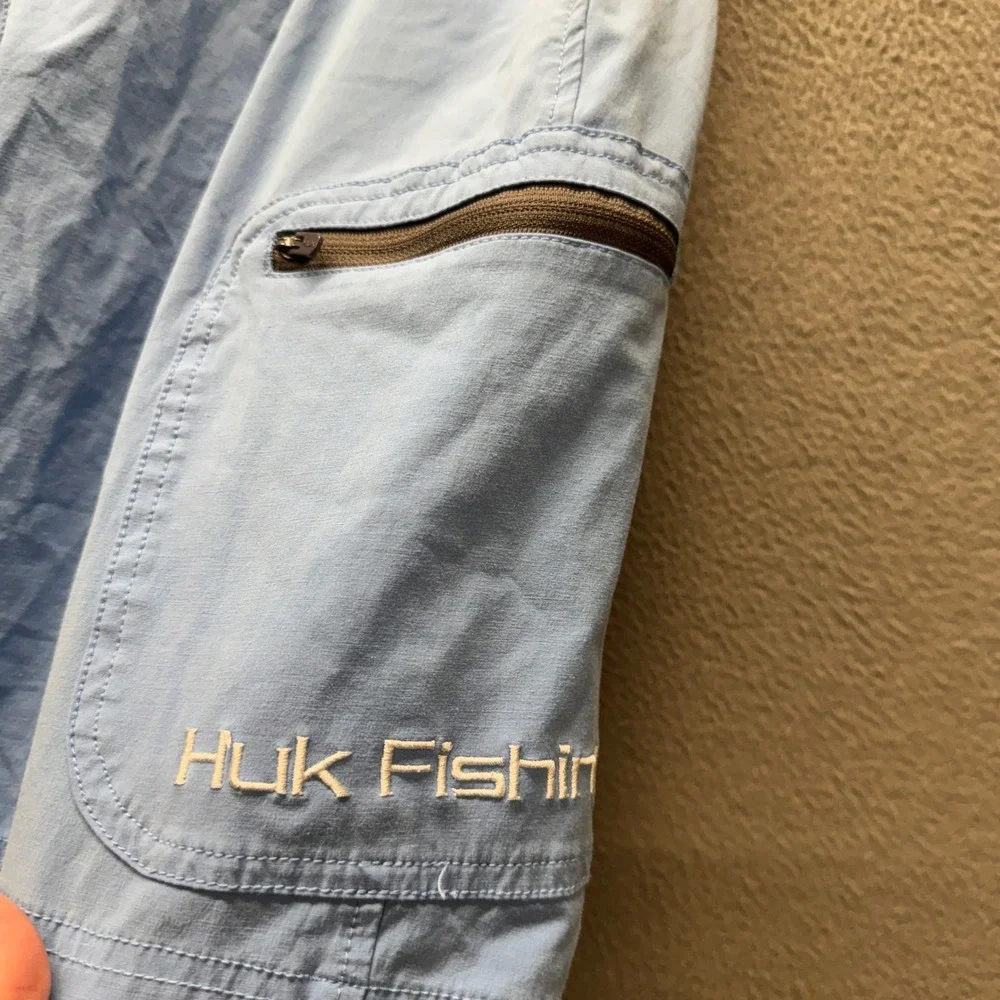 Huk Fishing Shorts Mens Medium (32x10) Next Level Light Blue Athletic Coastal